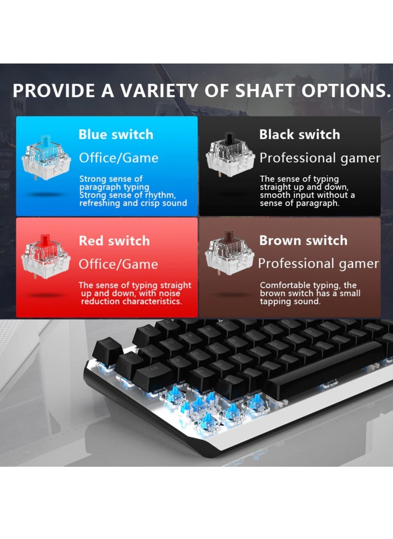 AULA - F3087 Gaming Keyboard – USB Wired TKL Mechanical Gaming Keyboard - Brown Switch – Rainbow backlight – Metal Panel with ABS Keycaps, 87 Keys Ghosting- With Software |  (AR/EN) - Image 1