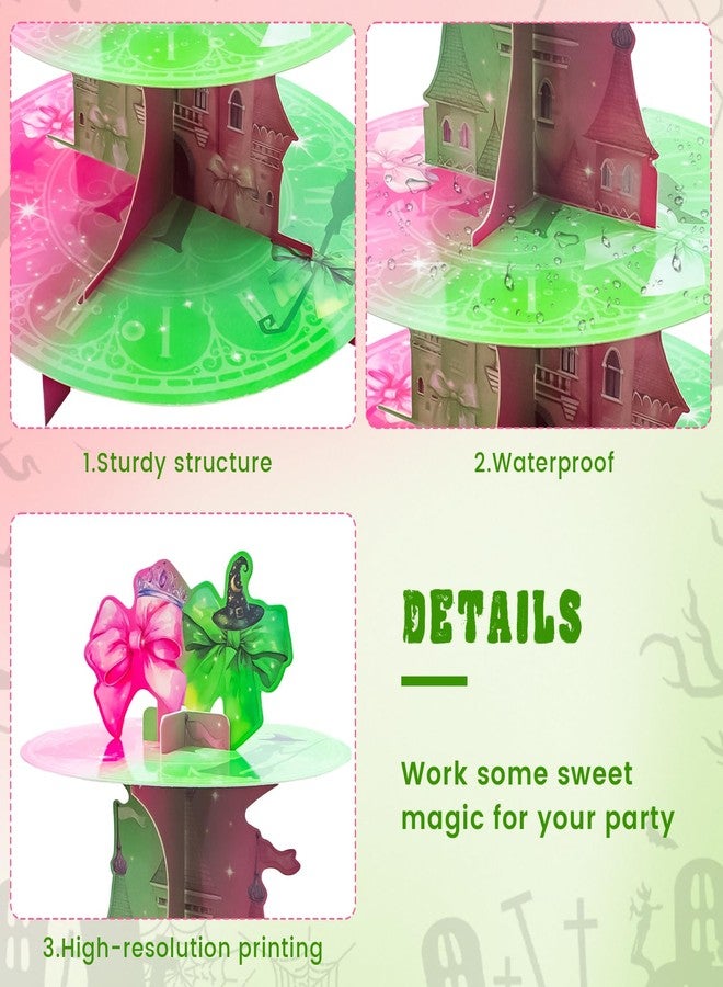 KCMOSGI 16 Pcs Witch Cupcake Stand with Cupcake Toppers, 3 Tiers Witch Cupcake Tower for Witch-Themed Birthday Parties, Halloween Parties, Princess Parties, or Baking Showcases - Image 3