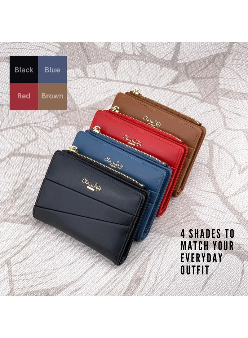 Classic Milano Brown (JFL-9-(3392)) Classic Milano Premium Faux Leather Wallet for Women with Coin Zip | Ladies Wallet Stylish Card Holder Purse | Slim Women's Wallet for Daily Use, Travel, and Gifting for Women | Best Price UAE