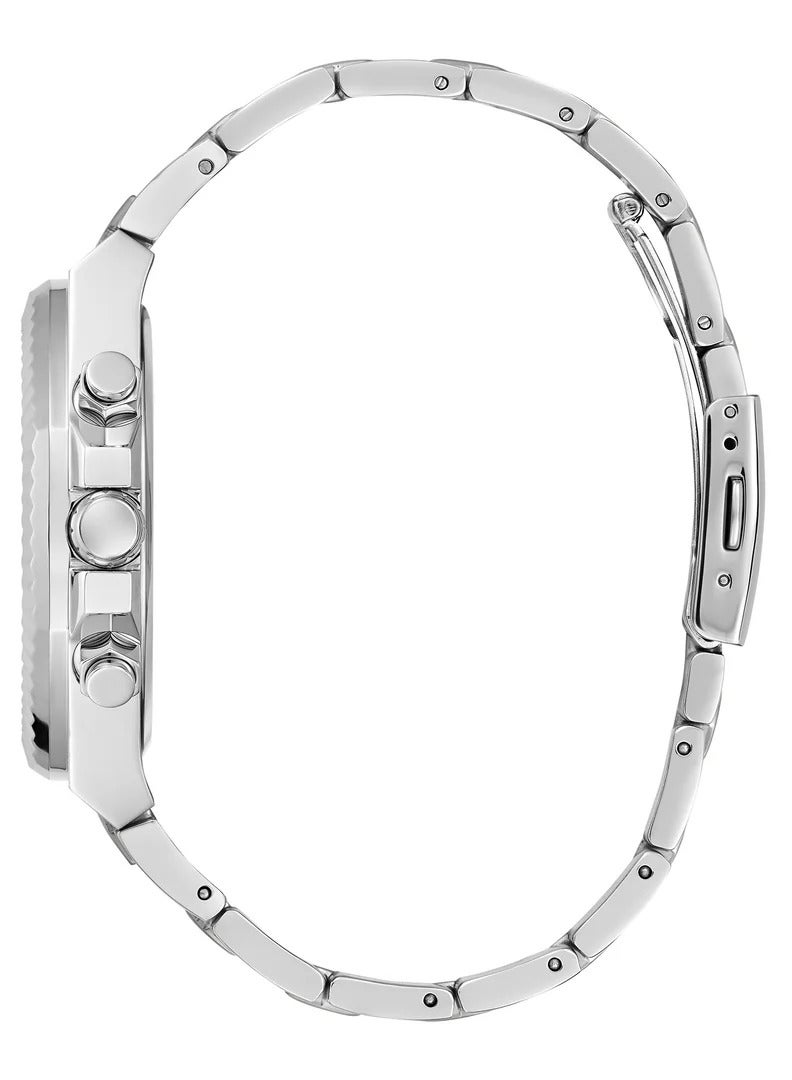 GUESS ساعة كوارتز للرجال بقرص أسود وهيكل فضي - GW0703G1 - Image 3