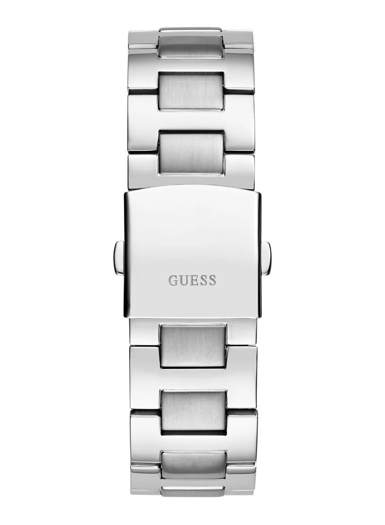 GUESS ساعة كوارتز للرجال بقرص أسود وهيكل فضي - GW0703G1 - Image 4