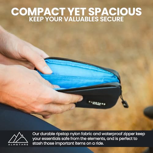 ALMSTHRE Ride Wallet 7”x4” - Cosmic Blue | Waterproof Cycling Wallet for Phone, Cards & Essentials | Durable Ripstop Nylon – Fits Most Phones & Passports | Secure Storage for Biking & Travel - Image 4