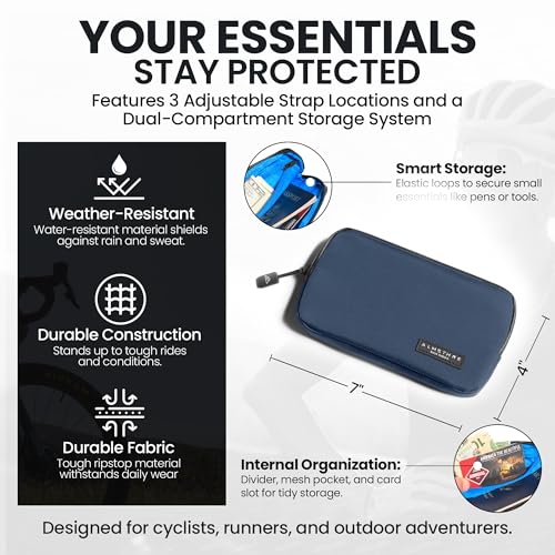 ALMSTHRE Ride Wallet 7”x4” - Cosmic Blue | Waterproof Cycling Wallet for Phone, Cards & Essentials | Durable Ripstop Nylon – Fits Most Phones & Passports | Secure Storage for Biking & Travel - Image 2