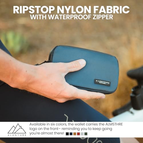 ALMSTHRE Ride Wallet 7”x4” - Cosmic Blue | Waterproof Cycling Wallet for Phone, Cards & Essentials | Durable Ripstop Nylon – Fits Most Phones & Passports | Secure Storage for Biking & Travel - Image 5