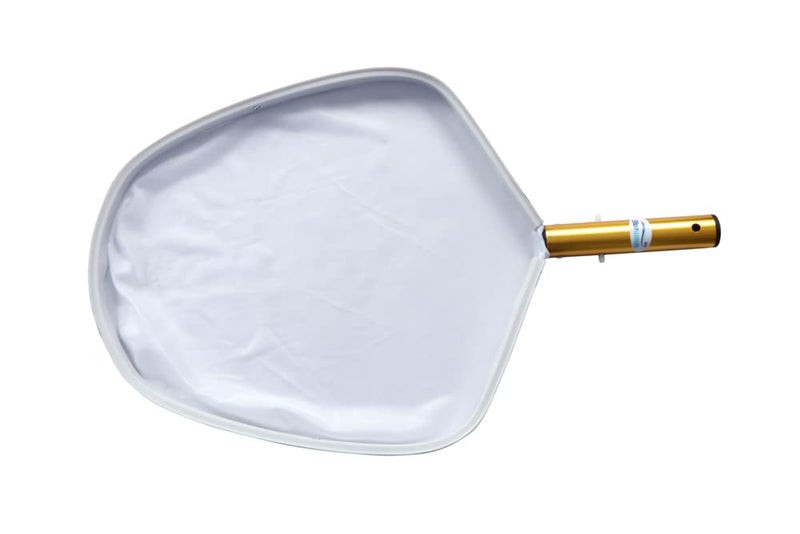 BlueWave Swimming Pool Deep Leaf Rake White Gold Aluminum Handle Fine Mesh Net Swimming Pool Leaf Rake with Gold Aluminum Handle and Fine Mesh Net White Golden Color - Image 4