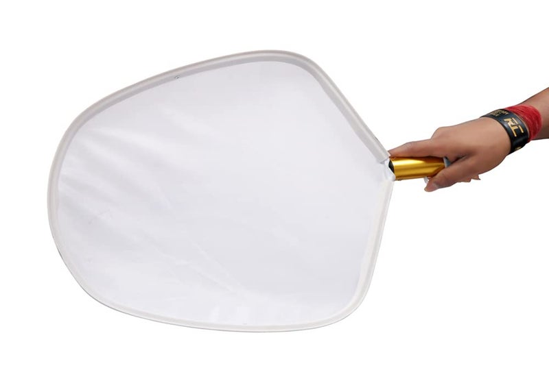 BlueWave Swimming Pool Deep Leaf Rake White Gold Aluminum Handle Fine Mesh Net Swimming Pool Leaf Rake with Gold Aluminum Handle and Fine Mesh Net White Golden Color - Image 2