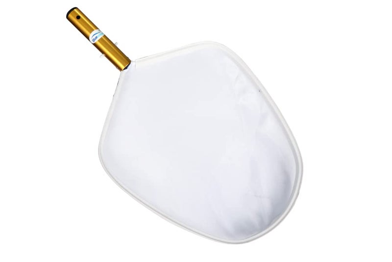 BlueWave Swimming Pool Deep Leaf Rake White Gold Aluminum Handle Fine Mesh Net Swimming Pool Leaf Rake with Gold Aluminum Handle and Fine Mesh Net White Golden Color - Image 3