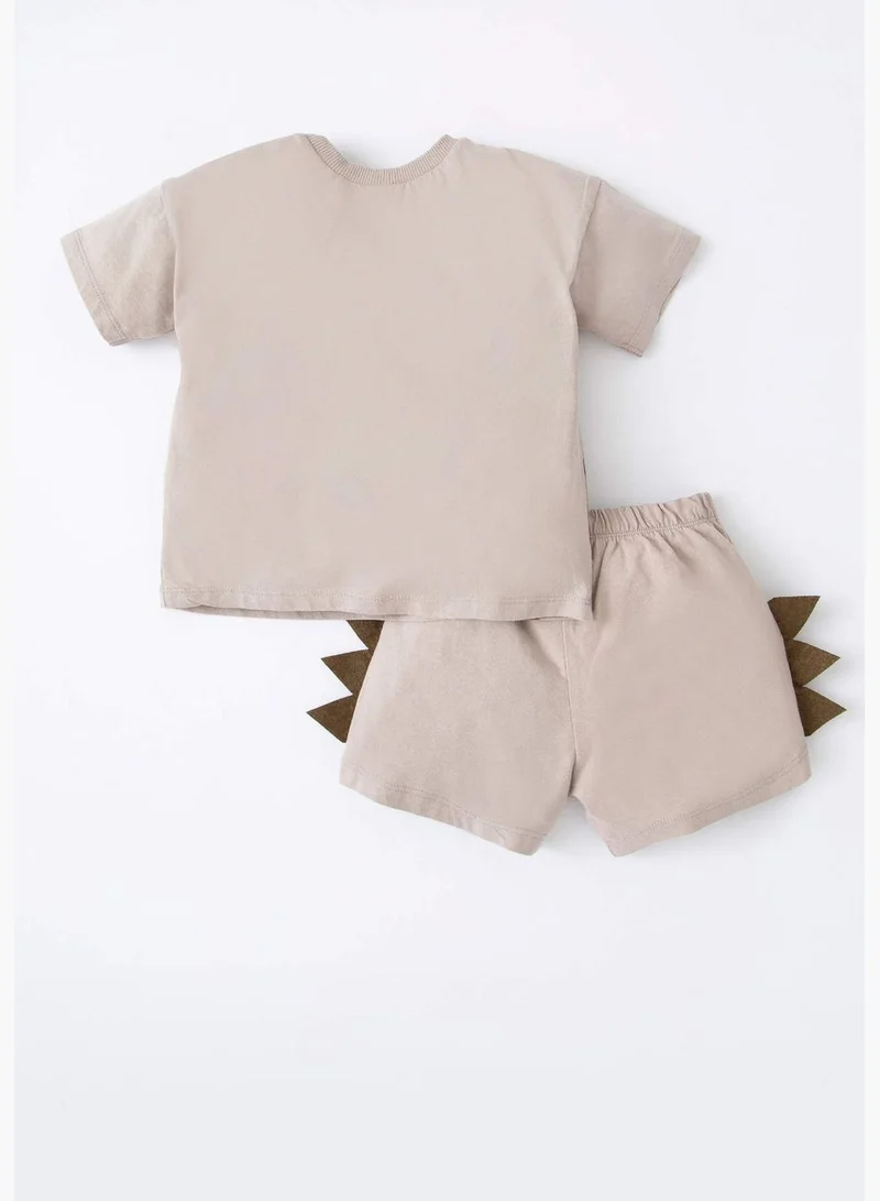DeFacto Regular Fit Short Sleeve Dinasour Print Lounge Set