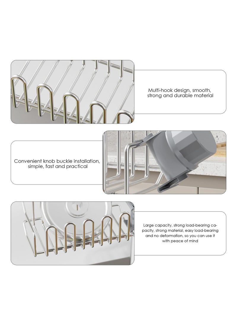 SYOSI Stainless Steel Sponge Holder for Faucet Sink, Detachable Scrub Kitchen Sink Sponge Holder Around Faucet Caddy for Bathroom, Kitchen, Sink Organizer Fits Soap, Dish, Items Storage  - Image 2