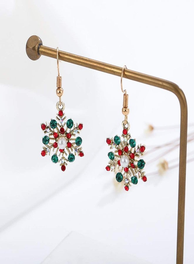 ZMANYIJEW Christmas Rhinestone Necklace Earring Sets for Women Snowflake Jewelry for Women Christmas Bell Snowflake Tree Earrings Necklace Set Christmas New Year Birthday Party Gift Christmas Stocking Stuffers - Image 4