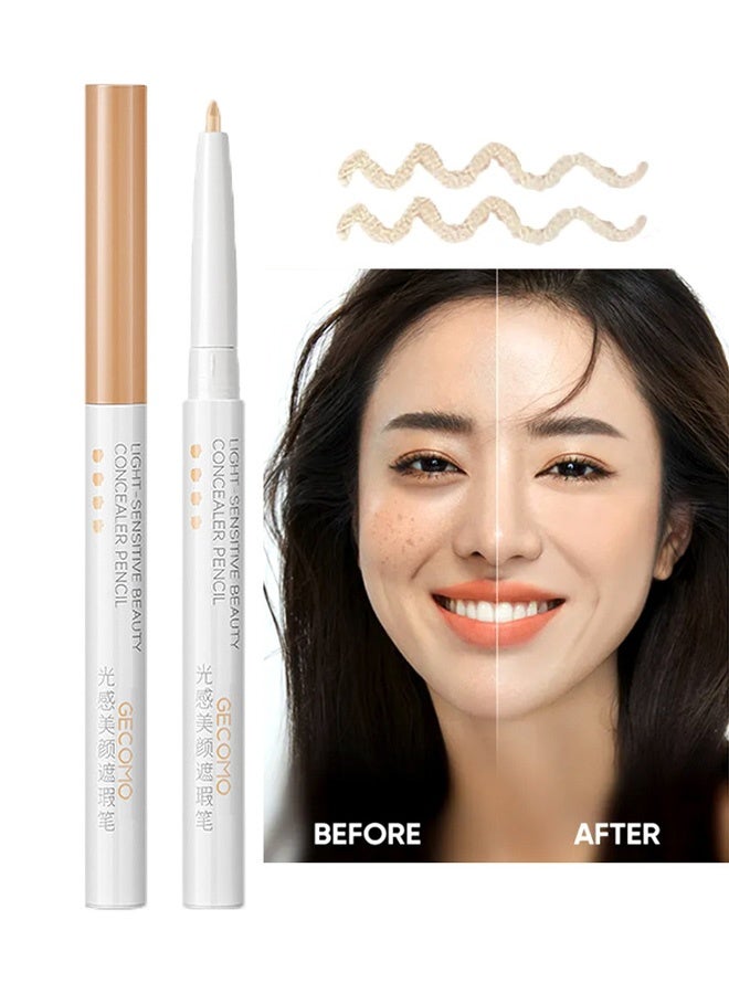 جيكومو قلم كونسيلر للجمال حساس للضوء، قلم كونسيلر متعدد الوظائف، 1/2/3 كونسيلر ماء بتغطية كاملة، قلم كونسيلر لتغيير خط الشفاه، تحسين شكل الحاجب 01# عاجي - Image 1