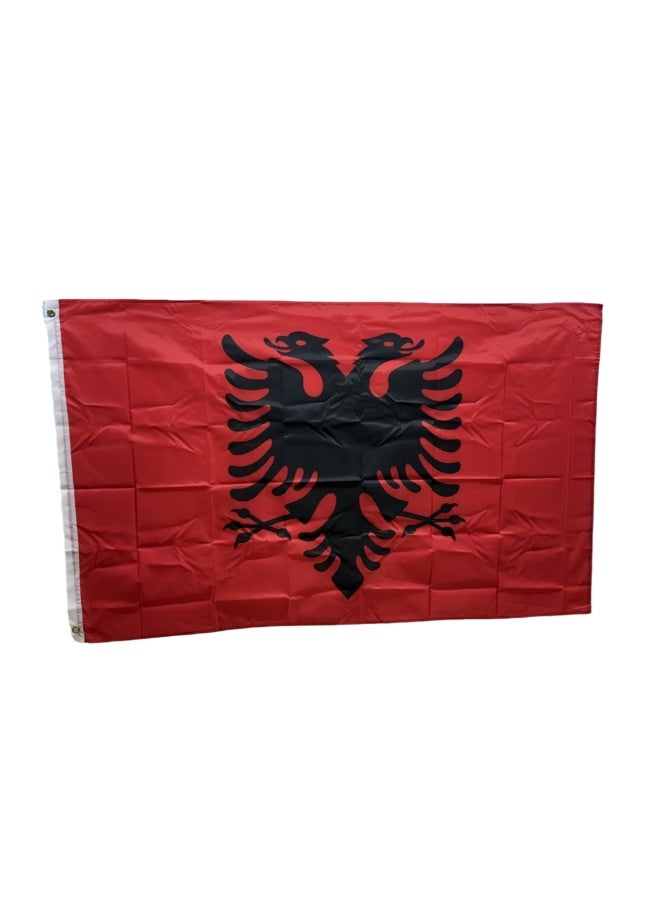 عاصفة علم Albania بعلامة العاصفة 90x150 سم (3x5 قدم) 100% بوليستر مع فتحات مذهبة - Image 1