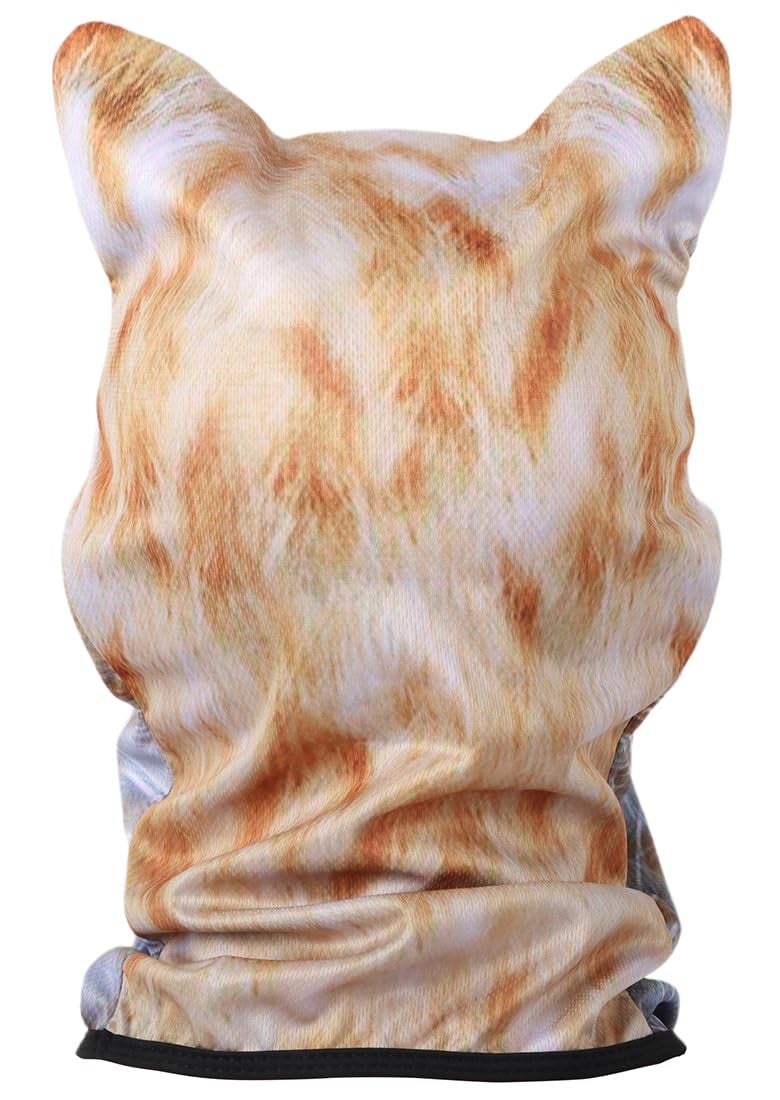 EUDOLAH 3D Cat Ski Balaclava Sheisty Face Mask with Ears Cute Animal Ski Mask for Music Festivals Raves Party Outdoor Activities Cat Orange - Image 4