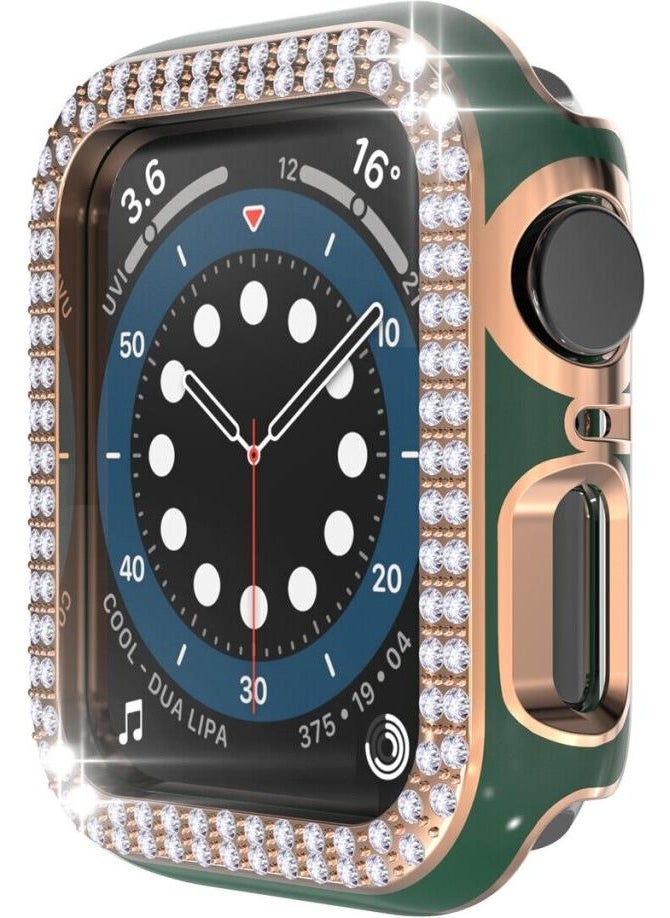 Techmaster Apple Watch 5 6 40MM Compatible Double Row Polished Stone Rubber Case Cover  - Image 2