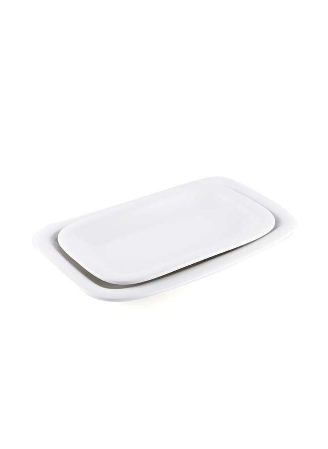 Porceletta - Ivory Porcelain Rectangular Plate 25 cm - Image 1