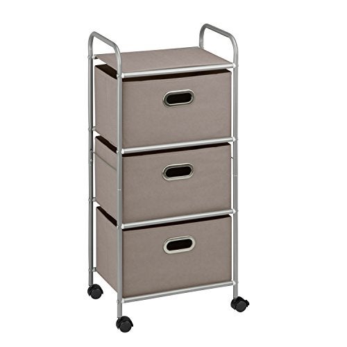 Honey Can Do Honey-Can-Do 3 Drawer Rolling Cart - Gray CRT-06248 Grey 11.5 in L x 16.125 in W x 35.5 in H (29.2 cm L x 41 cm W x 90.2 cm H) - Image 4