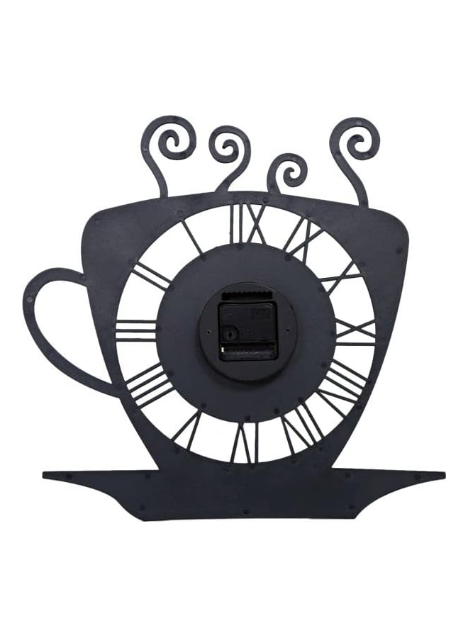 The Bros ساعة حائط على شكل فنجان شاي بلاستيكية ضحلة، سوداء - BD-CLK-CS - Image 3