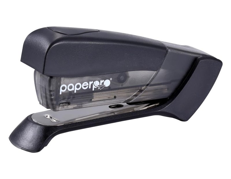 PaperPro Compact Classic Desktop Stapler, 15 Sheet Capacity, No Effort, One Finger, 80% Easier Stapling, Black - Image 1