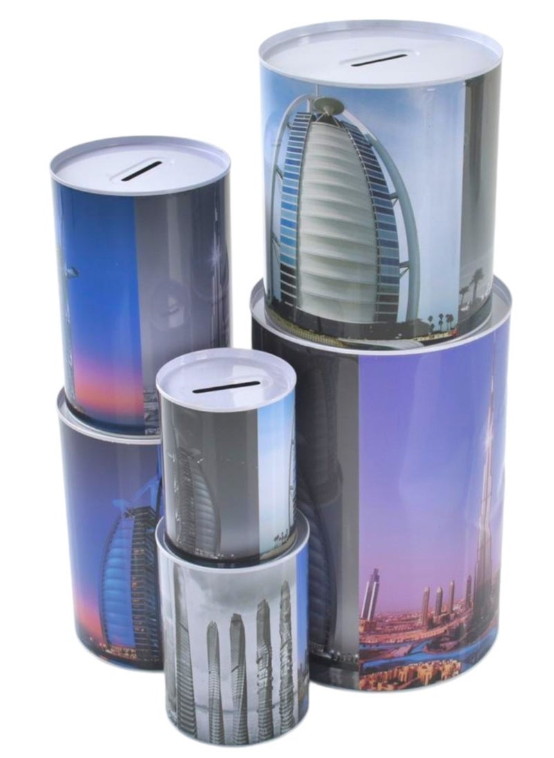 Toy Box Dubai City Theme Money Saving Piggy Bank For Kids Set 6 in 1 