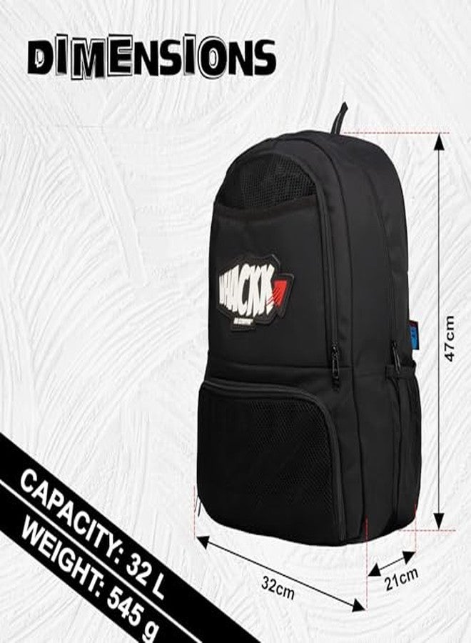 WHACKK Strike Black Soccer Football Basketball Volleyball Kitbag Backpack Soccer Ball (Black) - Image 3