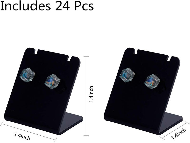 TPGP FINGERINSPIRE 24 Pcs Acrylic Leaning Earring Stands Holder Jewelry Display Rack, Black - Image 2