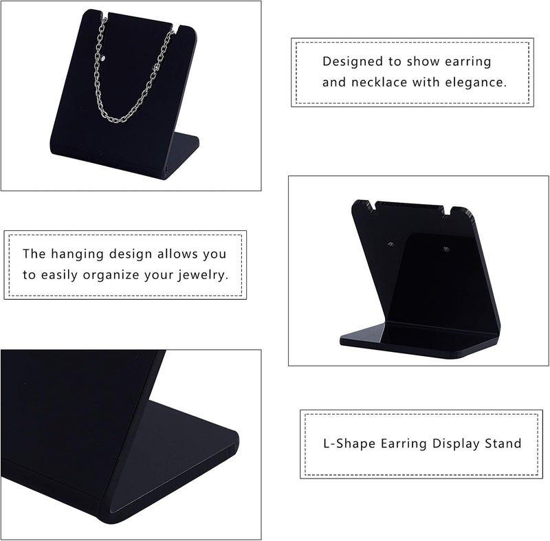 TPGP FINGERINSPIRE 24 Pcs Acrylic Leaning Earring Stands Holder Jewelry Display Rack, Black - Image 5