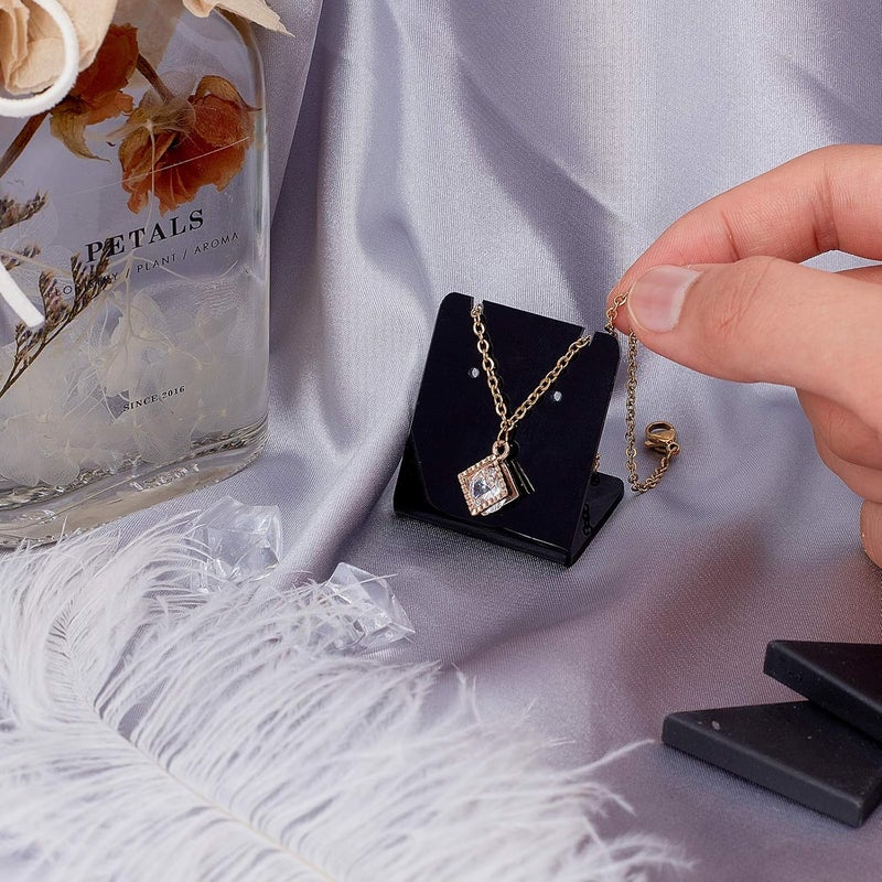 TPGP FINGERINSPIRE 24 Pcs Acrylic Leaning Earring Stands Holder Jewelry Display Rack, Black - Image 3