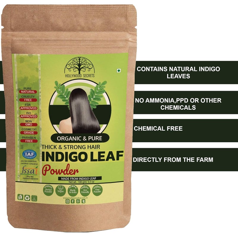 Hollywood Secrets Organic Indigo Powder Hair Color 100gm - Image 3