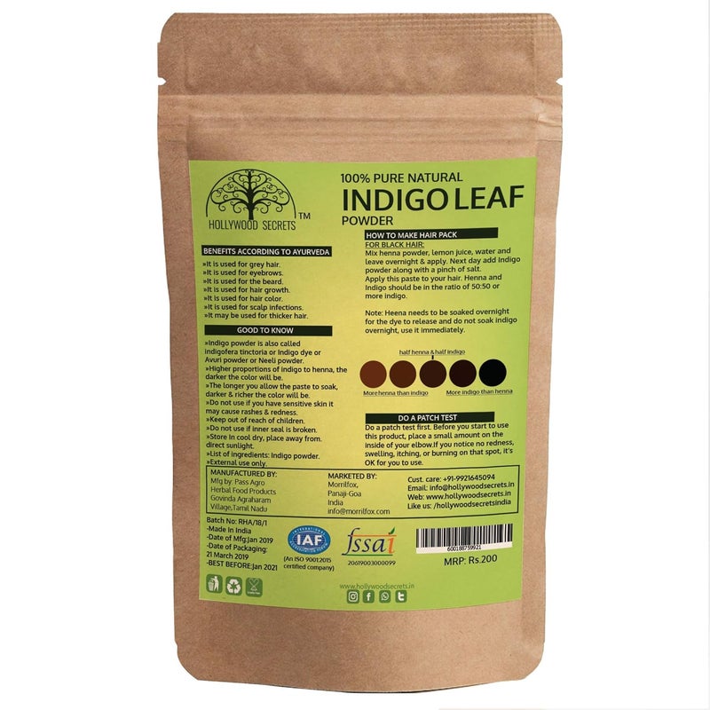 Hollywood Secrets Organic Indigo Powder Hair Color 100gm - Image 2