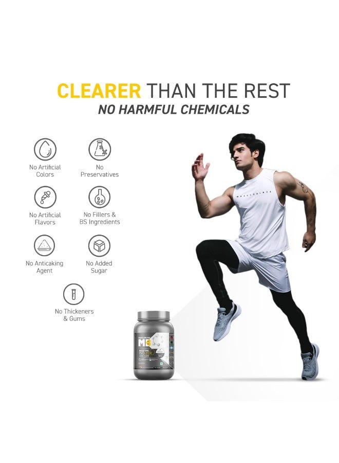 مسل بلايز MuscleBlaze Biozyme Iso-Zero، مسحوق بروتين مصل اللبن المعزول (Whey Isolate) منخفض الكربوهيدرات، بنكهة الشوكولاتة السويسرية والبندق (1 كجم / 2.2 رطل) | 27 جم من بروتين مصل اللبن المعزول لكل مكيال | تركيبة معززة للامتصاص (EAF) حاصلة على براءة اختراع من الولايات المتحدة الأمريكية - Image 3
