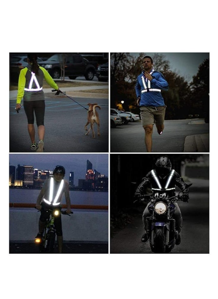 ECVV - Reflective Vest,Adjustable Elastic Lightweight & High Visibility Safety Vest for Running, Jogging, Walking, Cycling, Work Fits Over Outdoor Clothing Motorcycle Jacket Outdoor Gear - Image 1