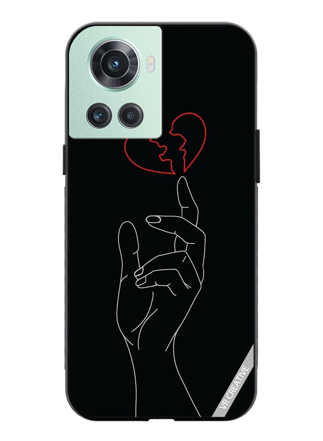 VR CREATIVE Protective Case Cover For OnePlus 10R Heart Broken Design Multicolour - Image 1
