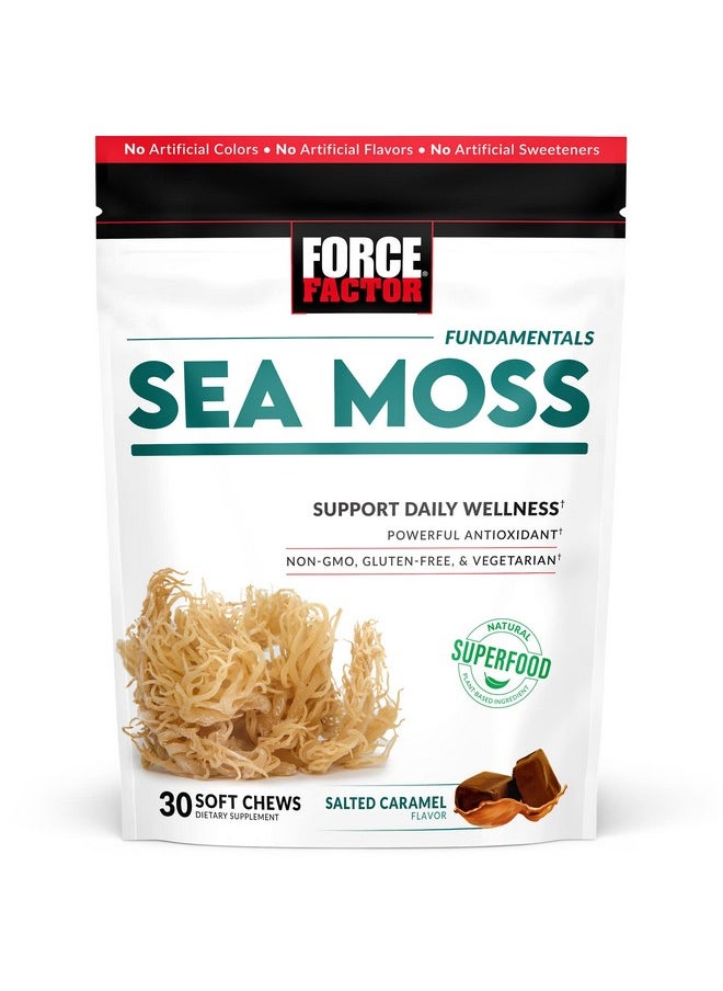Force Factor - Sea Moss Soft Chews Support Immunity Digestion And Heart Health Irish Sea Moss Superfood & Antioxidants Supplement Nongmo Glutenfree Salted Caramel Flavor 30 Soft Chews - Image 1