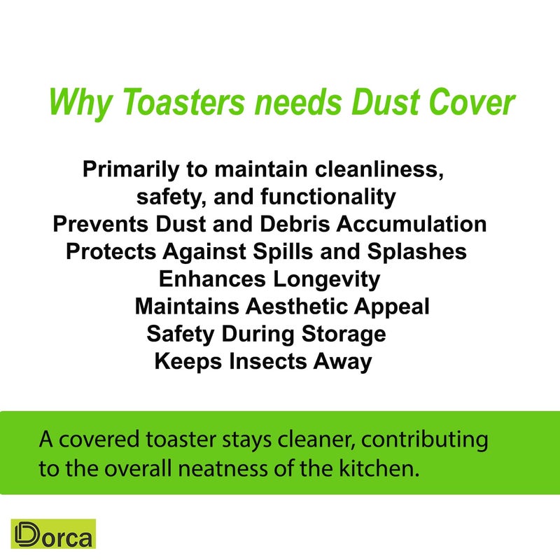 Dorca Dust Cover for MorphyRichards AT200 Toaster – Durable, Water-Resistant, Easy-to-Clean, Black Nylon Protective Cover - ensures your toaster stays clean, safe, and ready for use at all times - Image 4