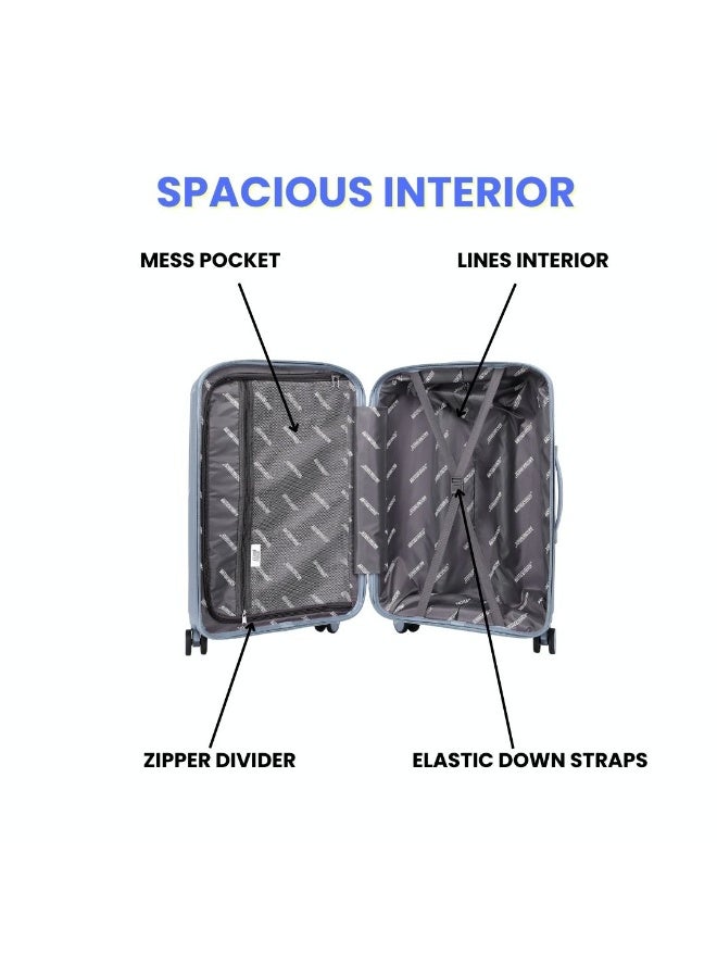 السياحية البريطانية حقيبة سفر بريتش توريستر ذات الجوانب الصلبة، صغيرة الحجم، مقاس 20 بوصة - رمادية زرقاء - Image 4