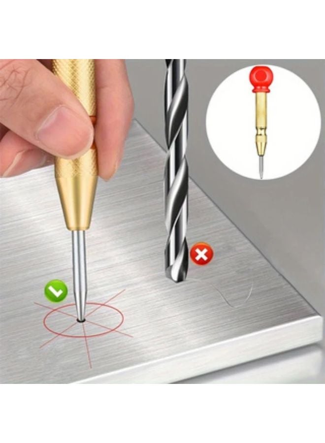 Heavy Duty Automatic Center Punch Tool Red Adjustable Spring For Precision Hole - Image 5