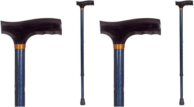 DMI Lightweight Aluminum Adjustable Walking Cane FSA and HSA Eligible with DerbyTop Handle for Men and Women Blue Ice Pack of 2 - Image 1