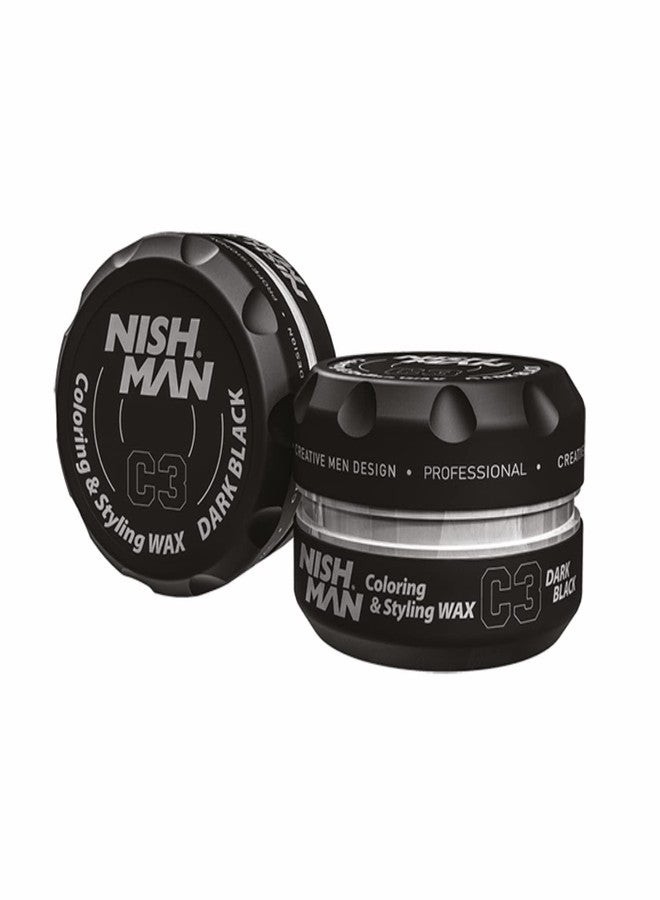 nishman Hair Premium Coloring Wax C3 Dark Black 100 ml
