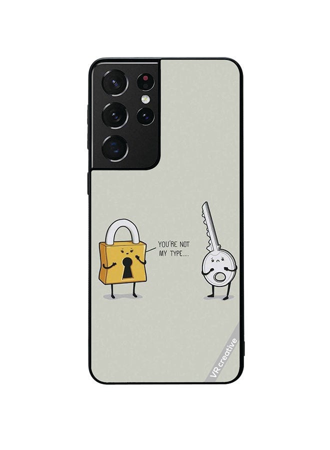 VR CREATIVE Protective Case Cover For Samsung Galaxy S21 Ultra 5G You Are Not My Type Design Multicolour - Image 1