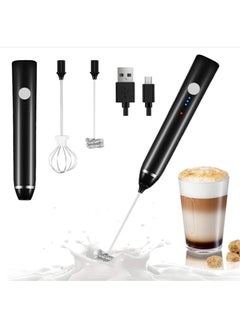 Generic A whisk for making milk foam and Egg Beater 2 in 1 - USB Rechargeable Electric Foamer - 3-Hand Coffee Milk Frother - Milk beate Latte Cappuccino Mixer with 2 Stainless Steel Whisks - Egg Body Beater and Mini Drink Mixer for Milkshake, Hot Chocolate, Frappe, Egg Mix - Milk Beater (Comes in Fixed Color Unspecified)  - Image 1