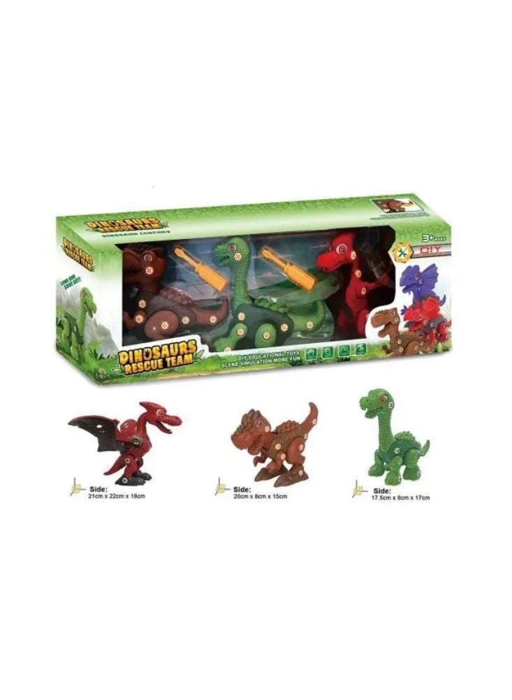 Premium Dinosaur Rescue Team DIY Assembly Toy Set – Buildable Dinosaur Figures with Tools - Image 2