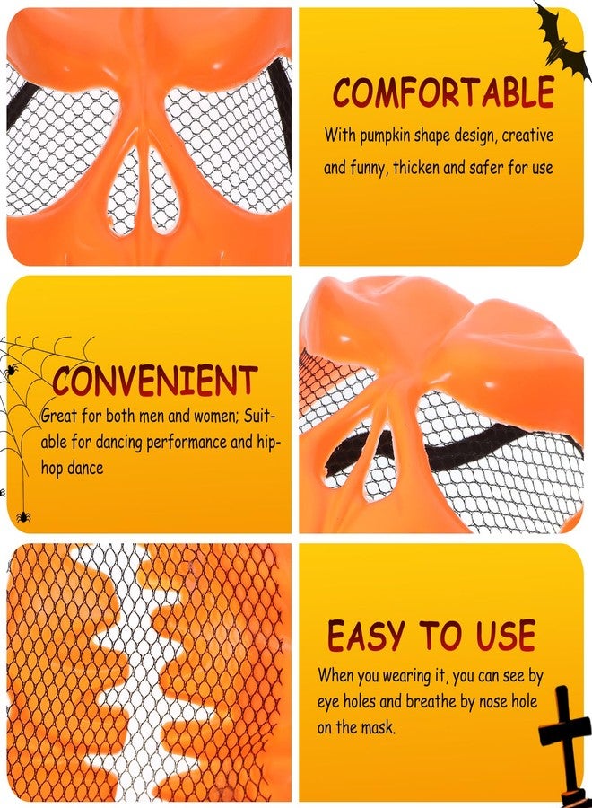 Amosfun Halloween Horror Pumpkin Halloween Mask Scary Plastic Halloween Mask Fancy Dress Party Prop Terror Halloween Mask Cosplay Halloween Mask Monster Prom Party Favor (Orange) - Image 5