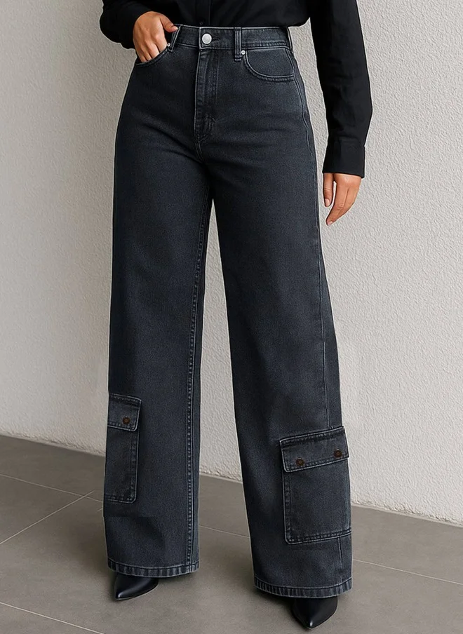 SASSAFRAS High-Rise Dark Jeans for Women