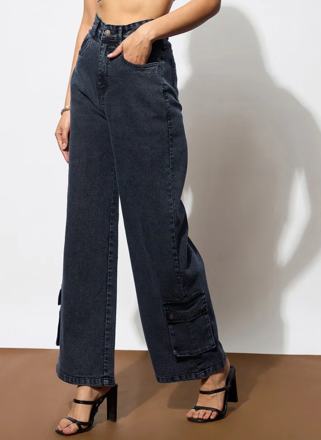 SASSAFRAS High-Rise Dark Jeans for Women