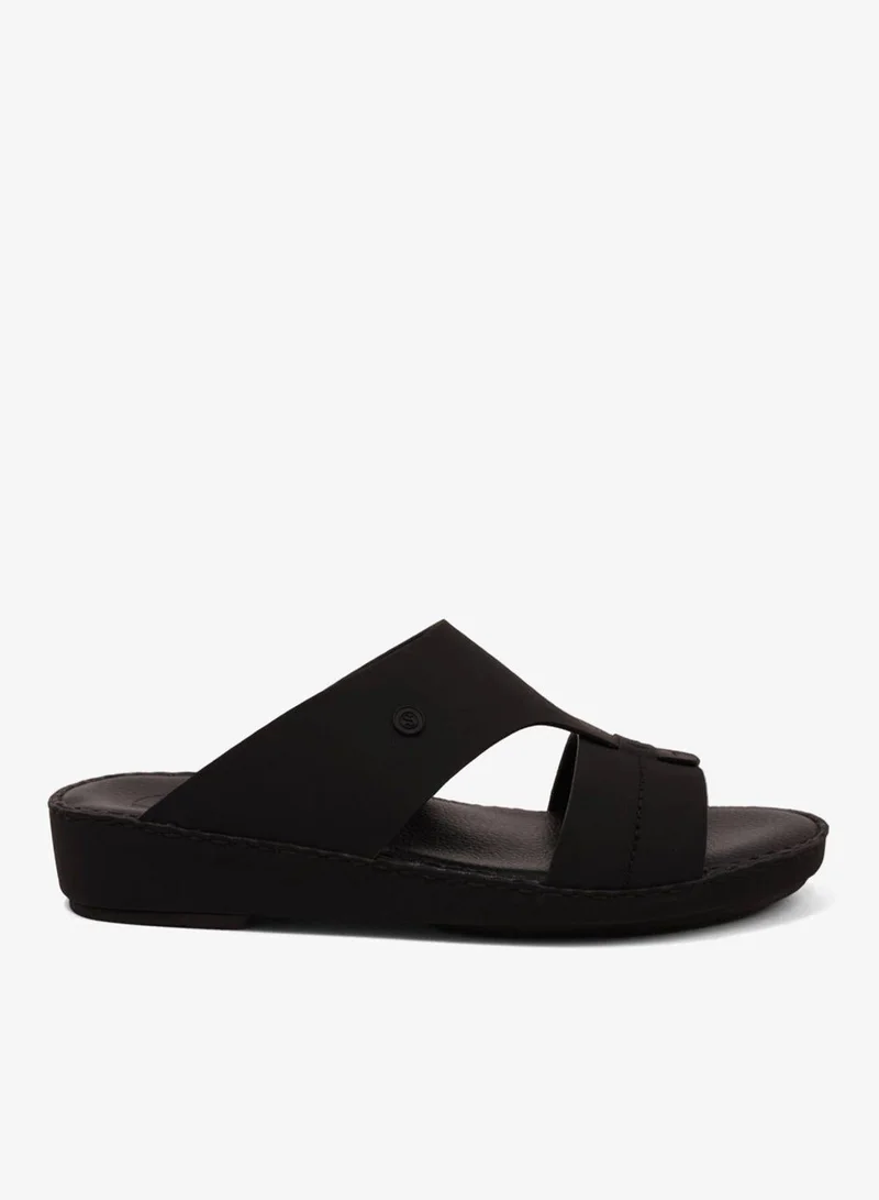 Comfort Plus COMFORT PLUS MATTE MODERN LEATHER SANDALS BLACK