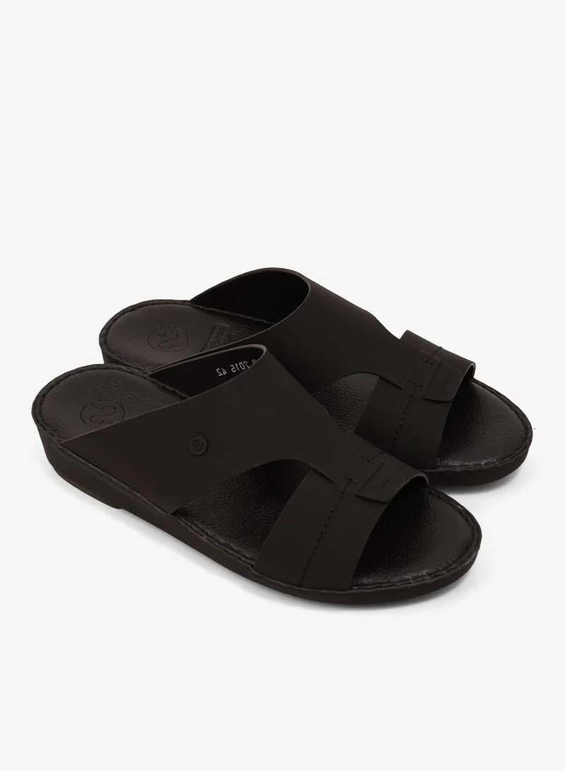 Comfort Plus COMFORT PLUS MATTE MODERN LEATHER SANDALS BLACK