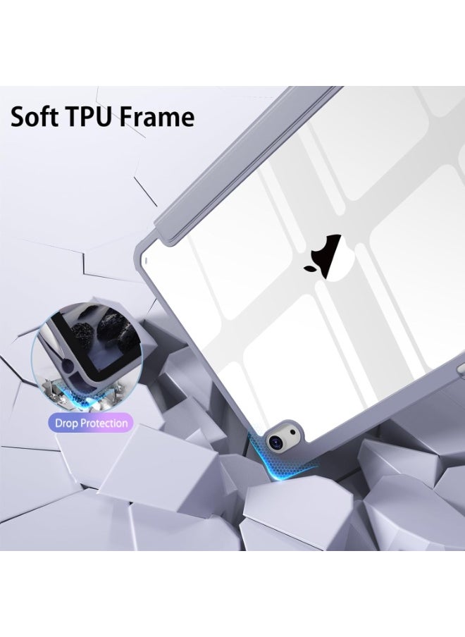 Generic Case for iPad 10th Generation 2022 10.9 Inch with Pen Holder, Shockproof Smart Case Cover with Transparent Back Shell Protective Case Compatible with iPad 10th Gen(Purple)  - Image 5