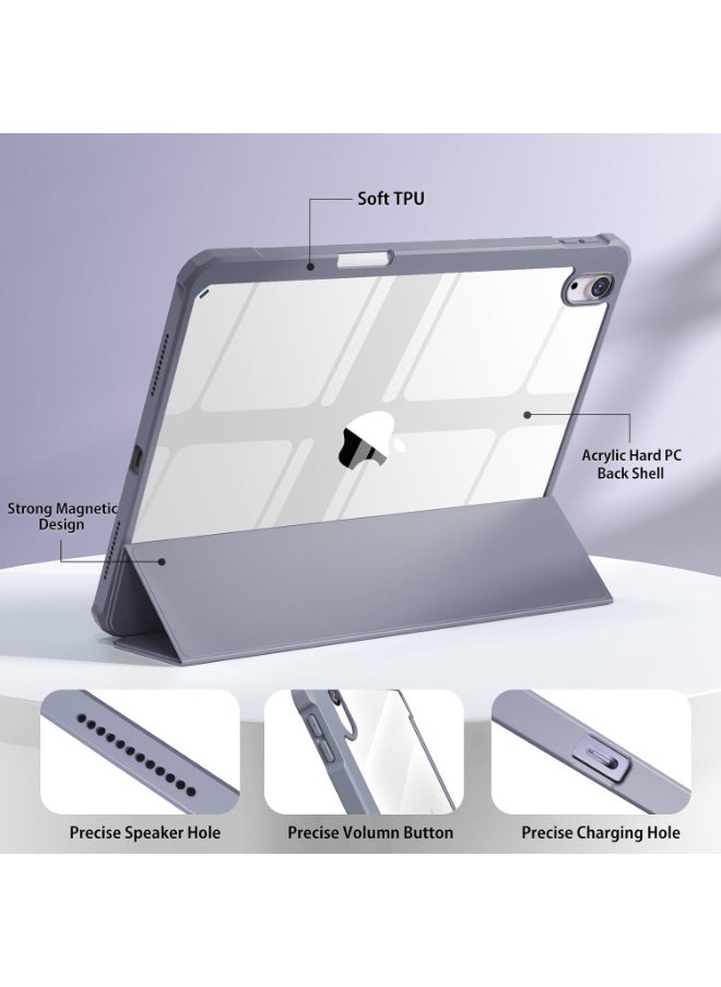 Generic Case for iPad 10th Generation 2022 10.9 Inch with Pen Holder, Shockproof Smart Case Cover with Transparent Back Shell Protective Case Compatible with iPad 10th Gen(Purple)  - Image 4
