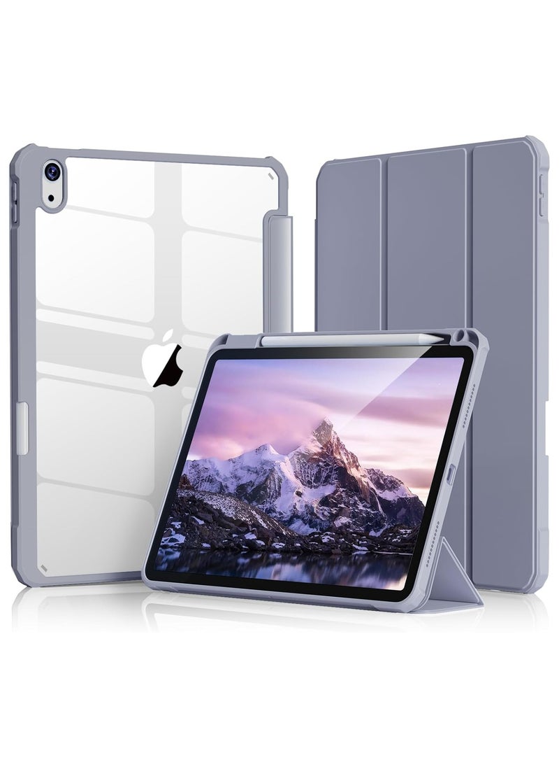 Generic Case for iPad 10th Generation 2022 10.9 Inch with Pen Holder, Shockproof Smart Case Cover with Transparent Back Shell Protective Case Compatible with iPad 10th Gen(Purple)  - Image 1