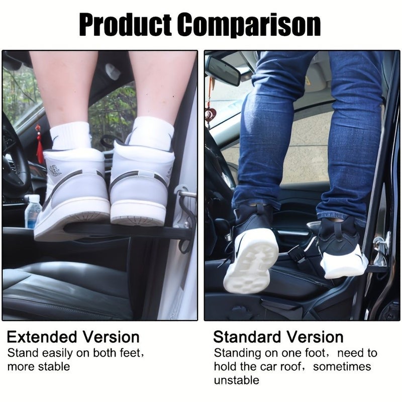 Black Foldable Roof Step with Window Breaker Safety Hammer for Cars - Image 3